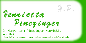 henrietta pinczinger business card